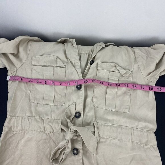 Primark Women's Button Up Dress Size 4 Tan 100% Lyocell - Picture 7 of 10